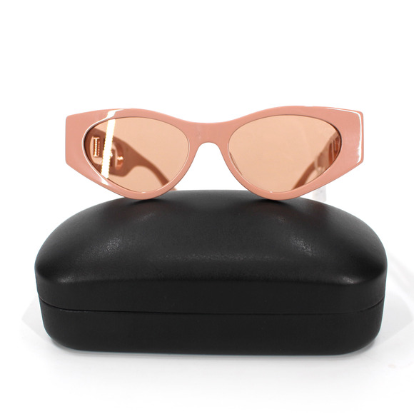 Fendi O'Lock Cat Eye Sunglasses NEW Logo FF Cut Out Neutral Pink UV Protection - Picture 2 of 9